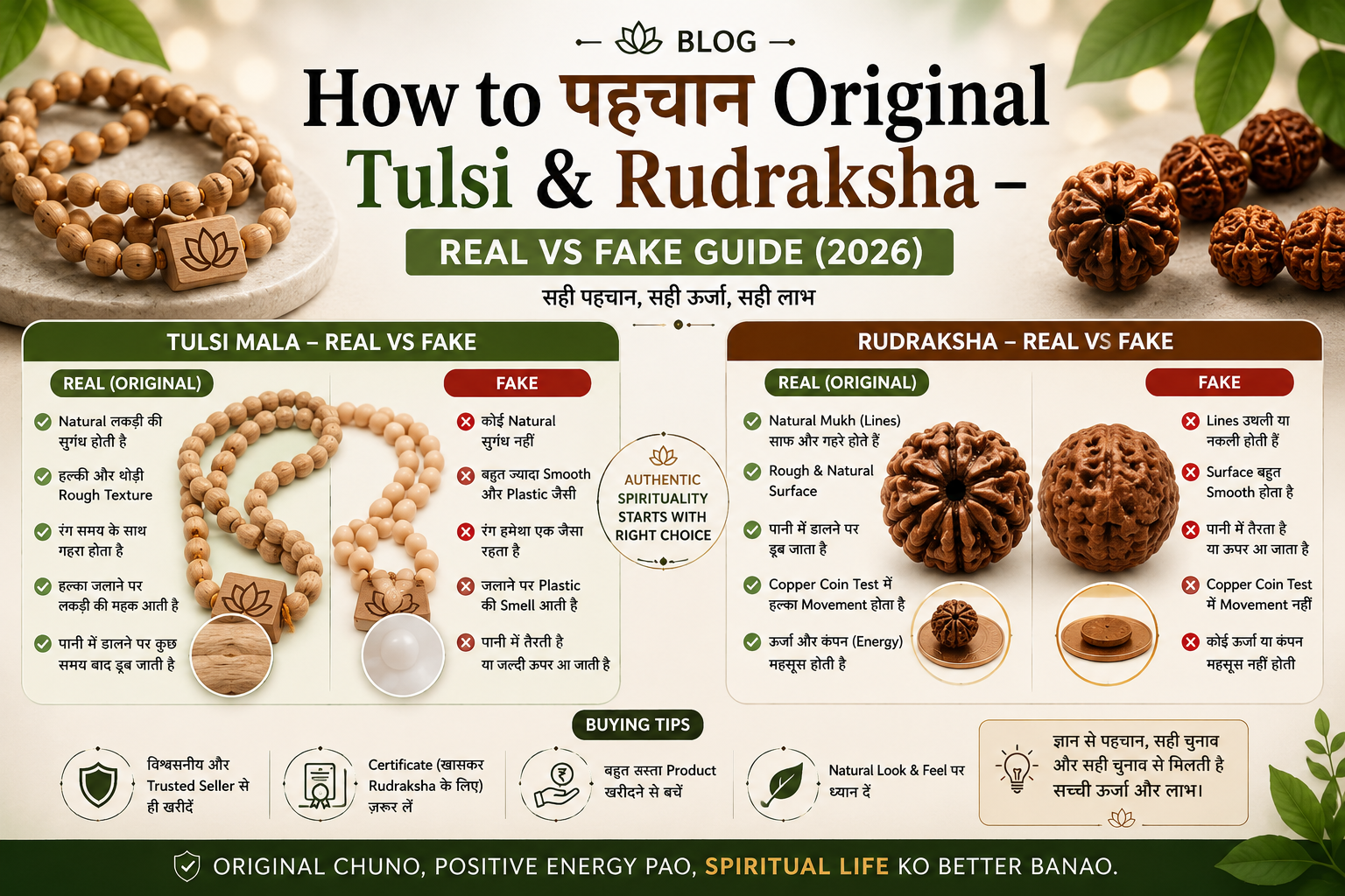 How to पहचान Original Tulsi & Rudraksha – Real vs Fake Guide (2026)