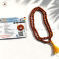 Original 5 Mukhi Natural Rudraksha Mala Online (108 Beads 5.5MM Certified).