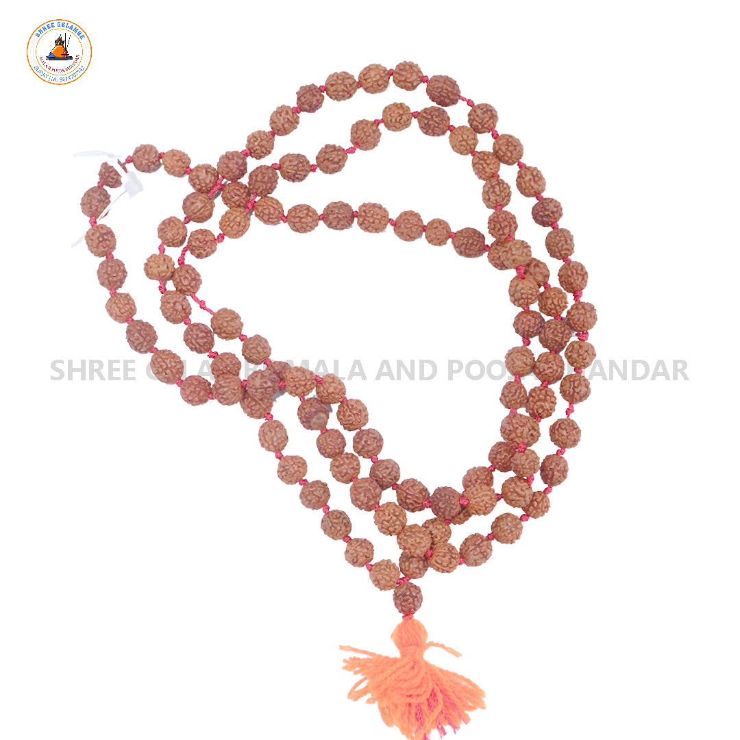 Original 6MM 5 Mukhi Natural Rudraksha Mala Online (108 Beads Certified).