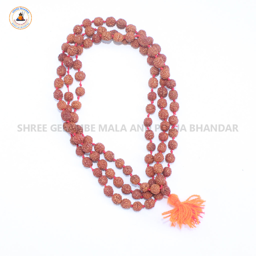 Original 6MM 5 Mukhi Natural Rudraksha Mala Online (108 Beads Certified).
