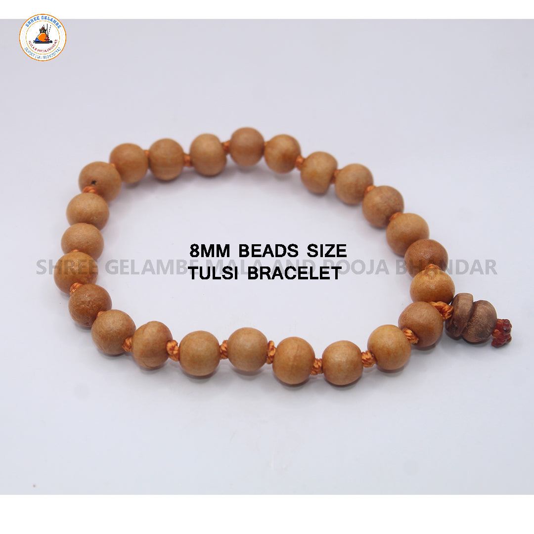 Original Brown Tulsi Berakho Bracelet Online (8MM Spiritual Wrist Mala).