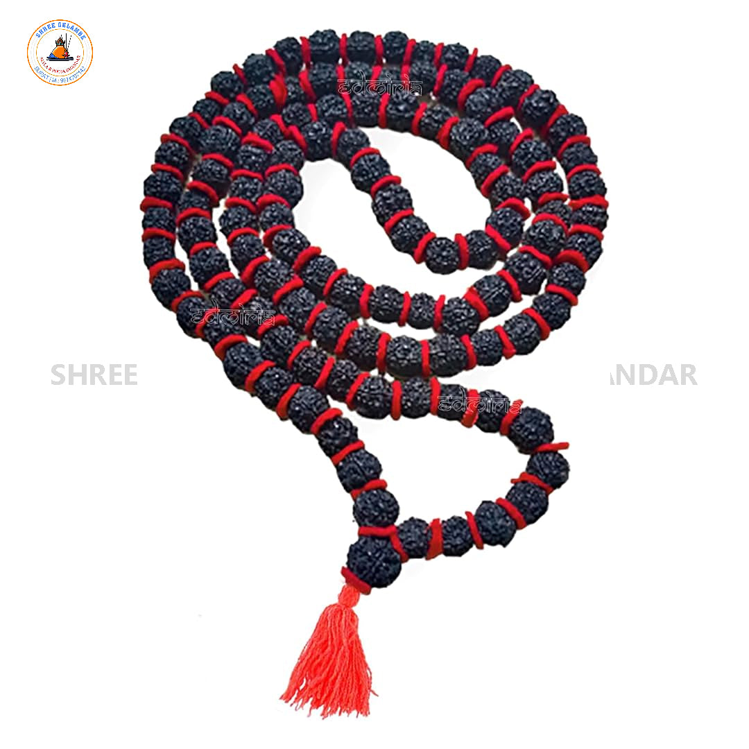 Original 5 Mukhi Black Rudraksha Japa Mala Online (54+1 Beads).
