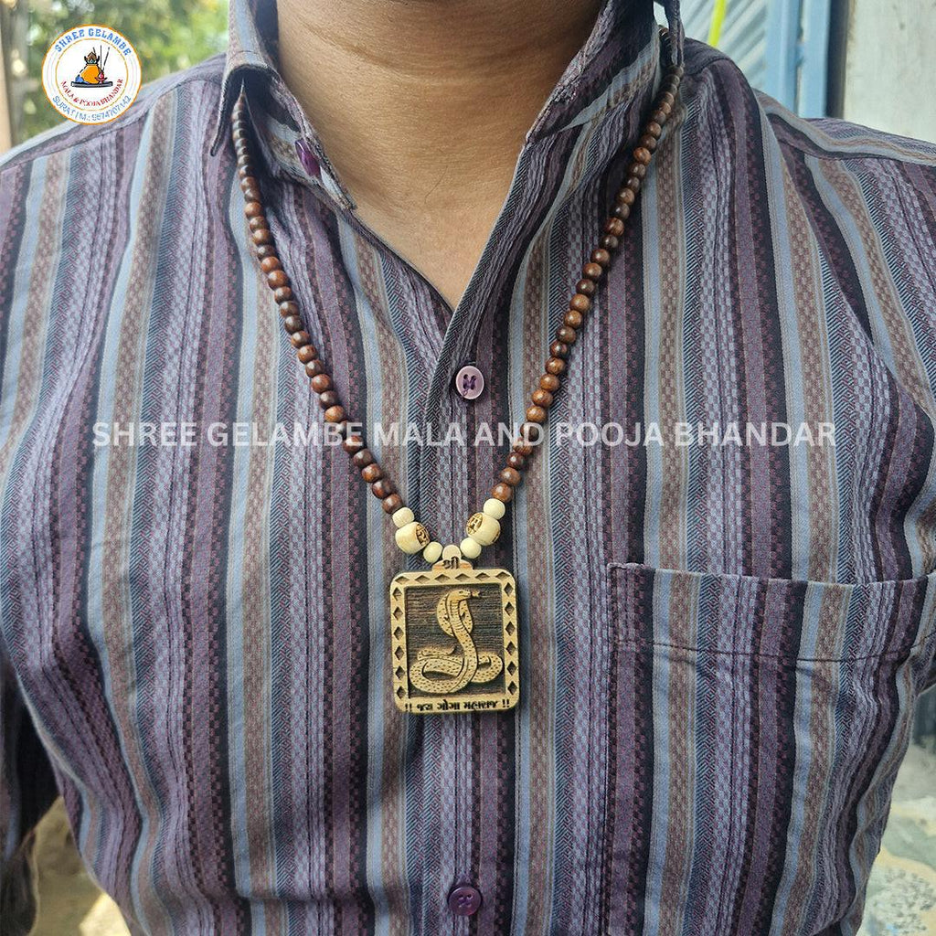 Original Goga Maharaj Wooden Pendant Tulsi Mala Online (108 Beads 6MM).