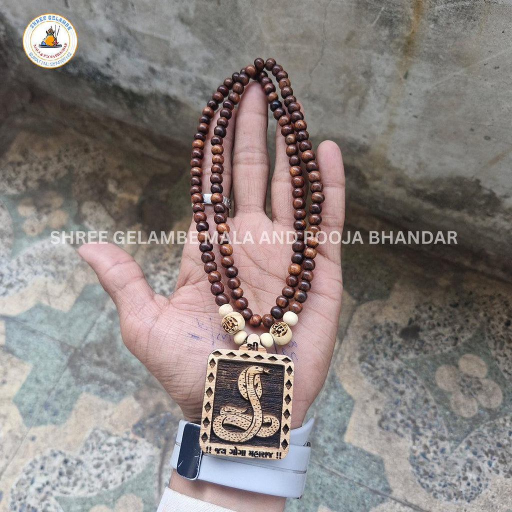 Original Goga Maharaj Wooden Pendant Tulsi Mala Online (108 Beads 6MM).