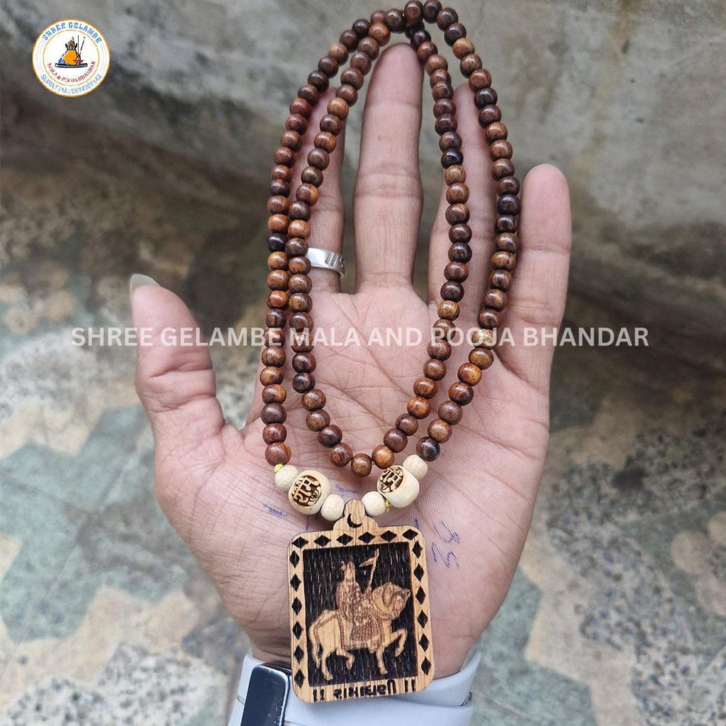 Original Ramadhani Wooden Pendant Tulsi Mala Online (108 Beads 6MM).