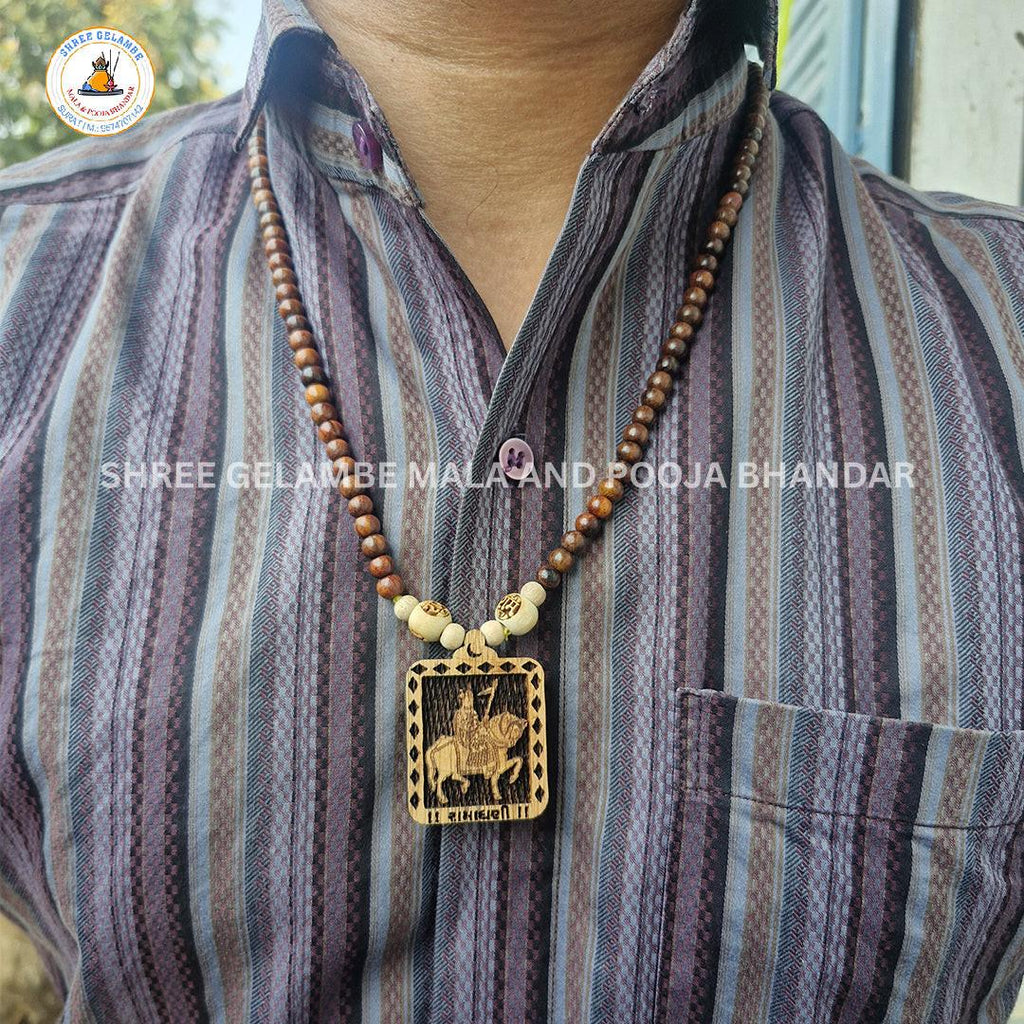 Original Ramadhani Wooden Pendant Tulsi Mala Online (108 Beads 6MM).